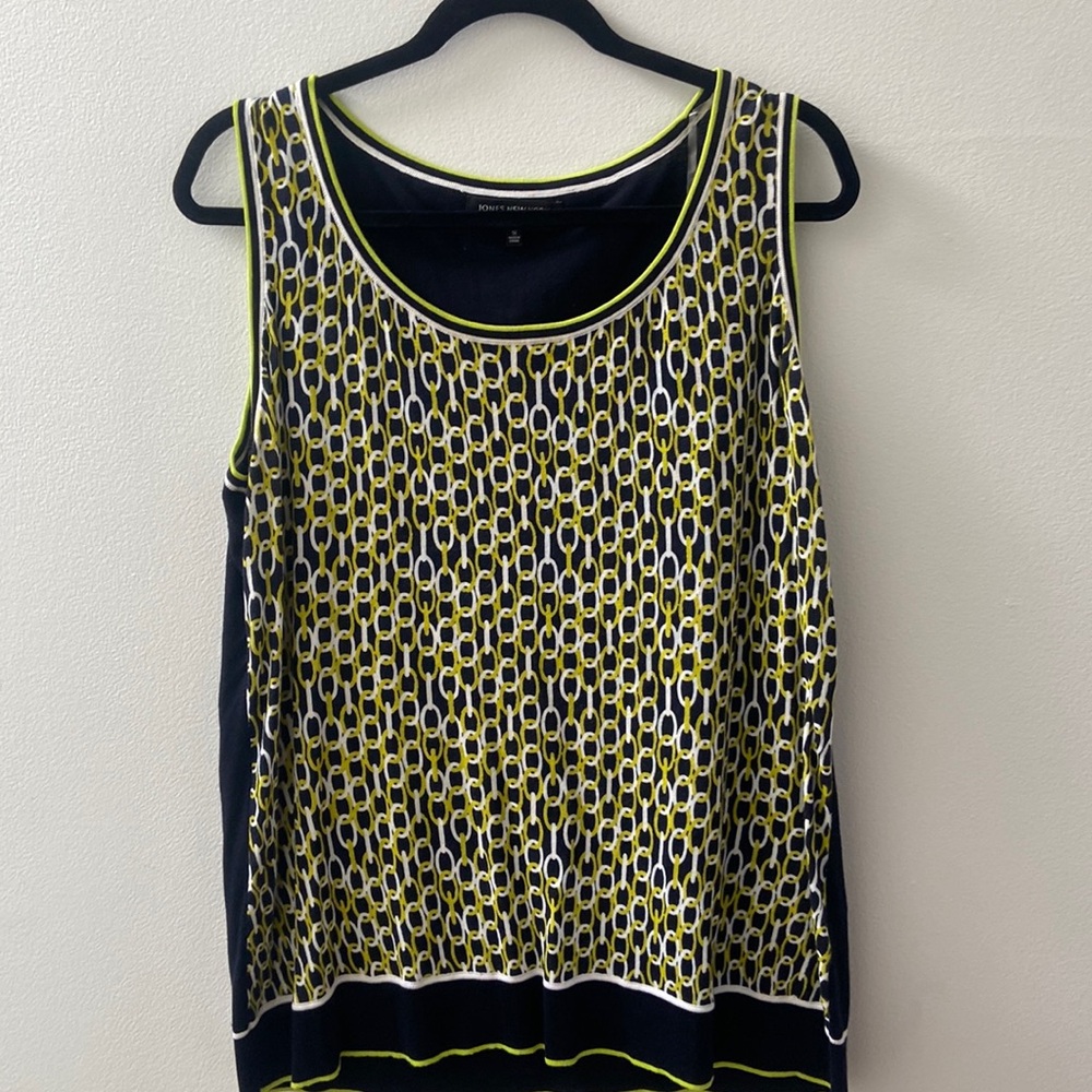 Jones New York 1X Cotton Crepe ChainsAthletic Tank good cond , retro vintage